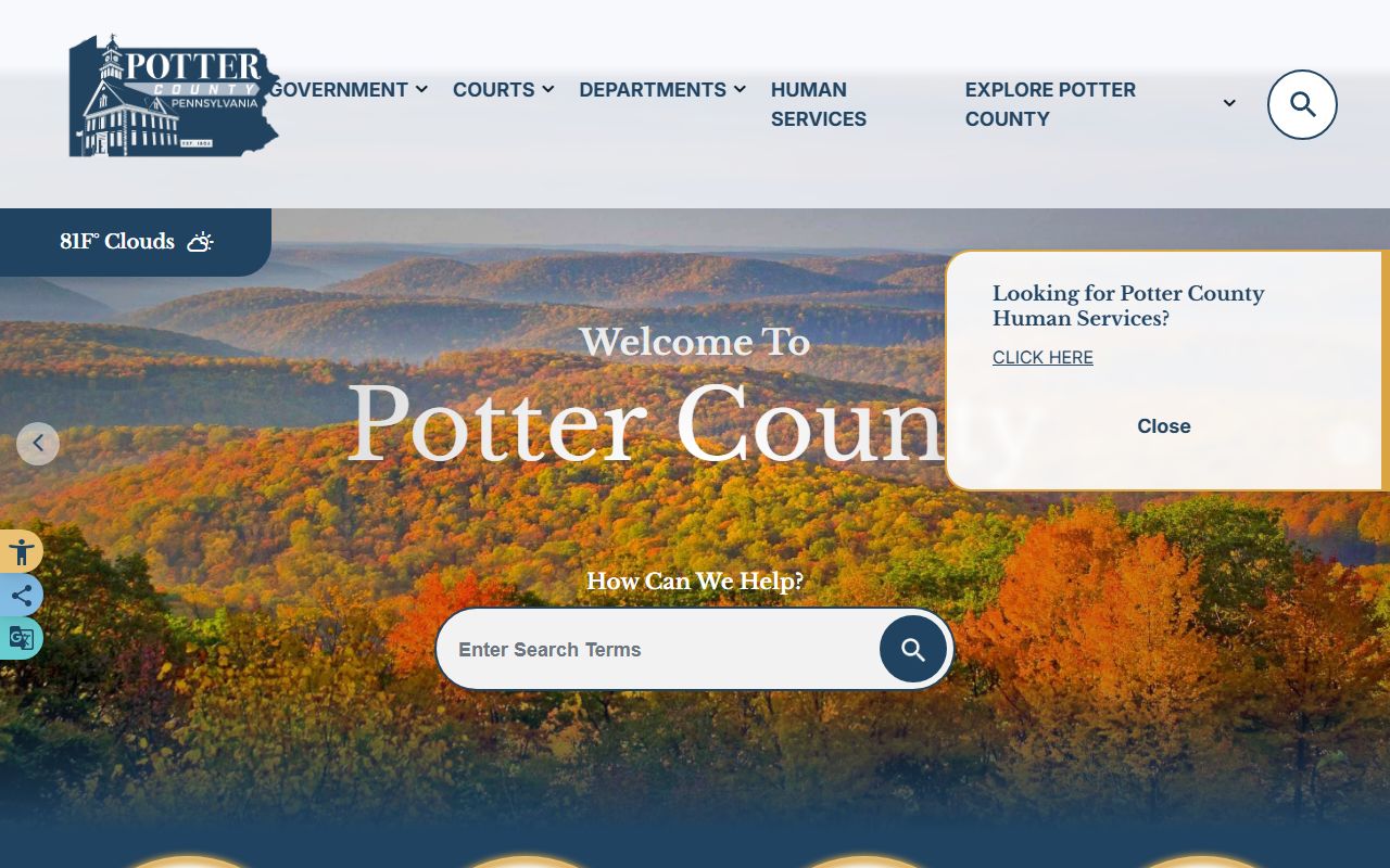 Potter County court records official county homepage