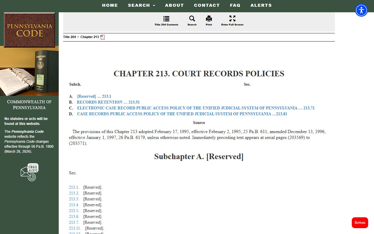 Potter County court records Pennsylvania public access policy page