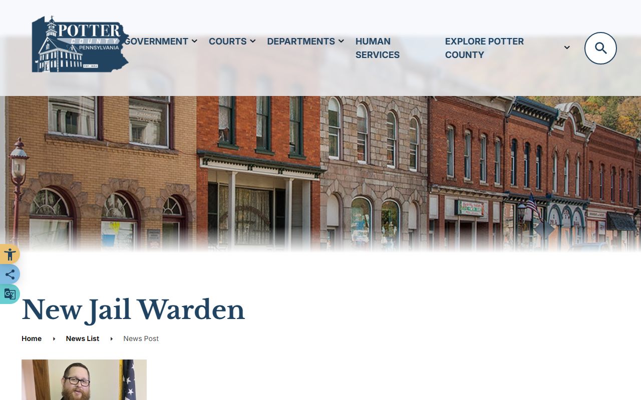 Potter County Jail warden appointment news source
